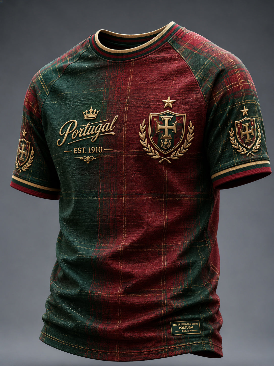 T-shirt décontracté à manches courtes pour homme, imprimé Football portugais