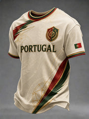 T-shirt imprimé du football portugais pour hommes