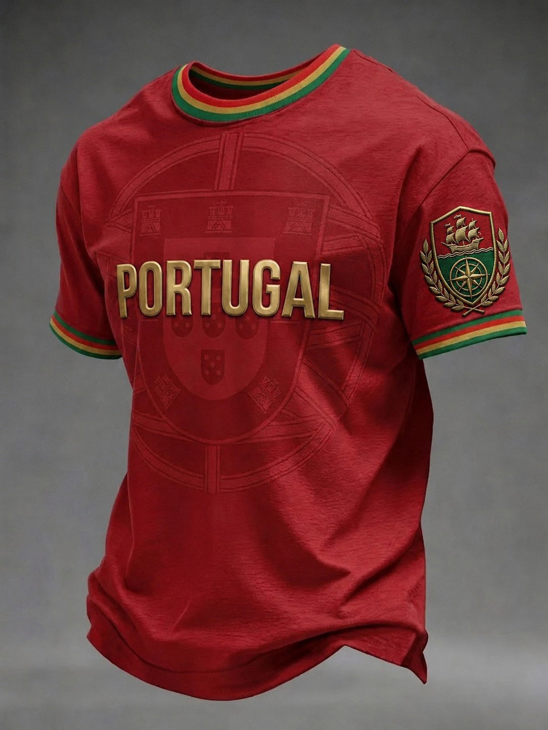 T-shirt imprimé du football portugais pour hommes