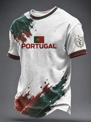 T-shirt imprimé du football portugais des hommes