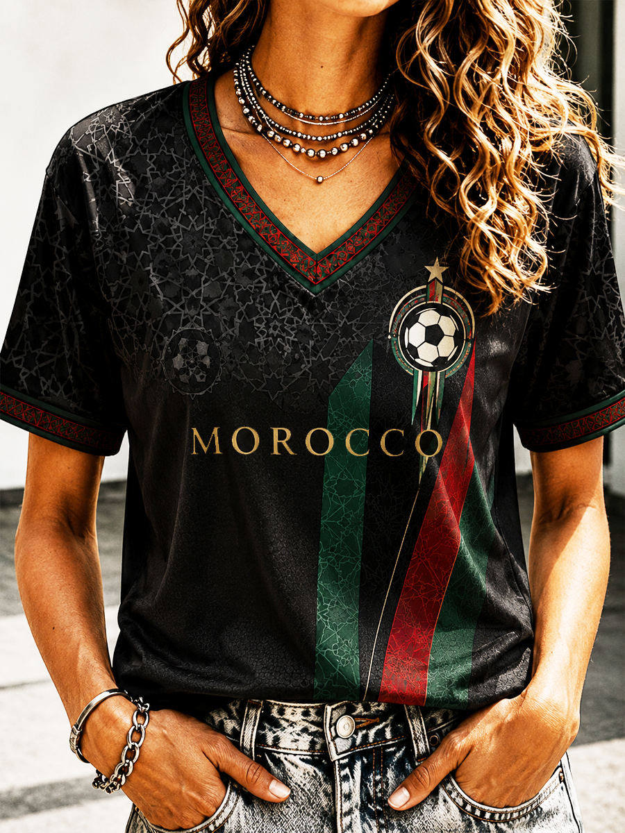 T-shirt femme MAROC à manches courtes imprimé