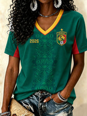 T-shirts à col en V de football pour femmes, Sénégal 2026