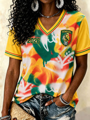 T-shirts à col en V de football pour femmes, Sénégal 2026