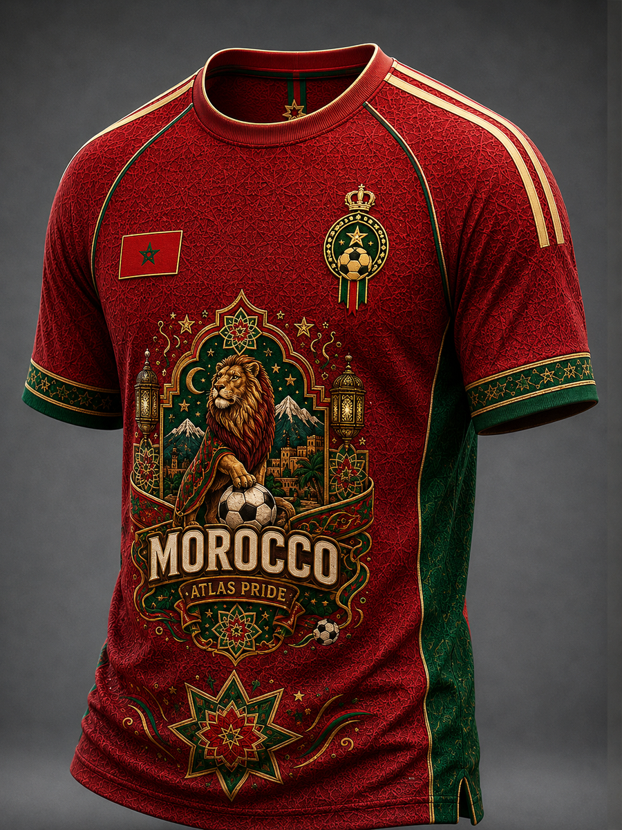 T-shirt manches courtes imprimé MAROC pour hommes