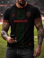T-shirt homme imprimé Maroc à manches courtes
