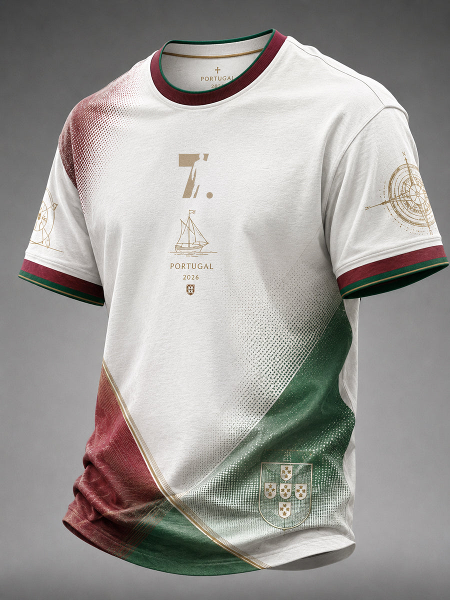 Camiseta casual estampada com jogador de futebol famoso para homens