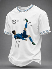 Camiseta casual estampada com jogador de futebol famoso para homens