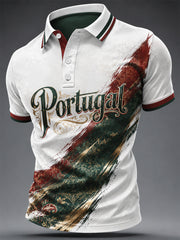 Camiseta casual masculina com estampa de futebol português
