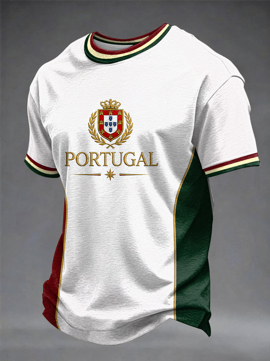 Camiseta masculina estampada com futebol português