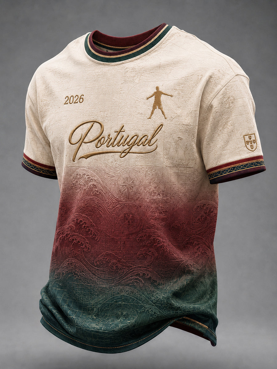 Camiseta casual estampada com jogador de futebol famoso para homens
