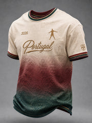 Camiseta casual estampada com jogador de futebol famoso para homens