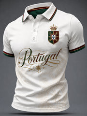 Camiseta casual masculina com estampa de futebol português