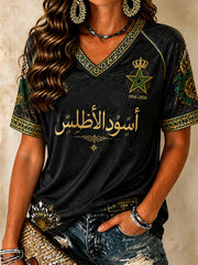 T-shirts Marocain Soccer à col en V pour femmes