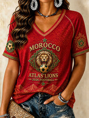 T-shirt de football 2026 du Maroc pour femmes