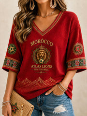 T-shirt waffle de football pour femmes 2026 Maroc