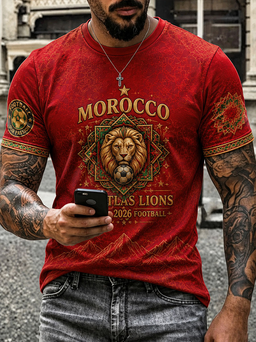 T-shirt de football pour hommes Maroc 2026
