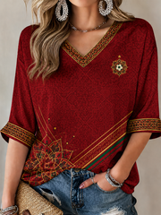 T-shirt à manches mi-longues imprimé MAROC pour femme