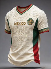 T-shirt imprimé d'art amant du football du Mexique des hommes