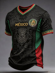 T-shirt imprimé d'art amant du football du Mexique des hommes