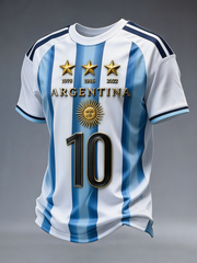 T-shirt à manches courtes de football argentin pour homme