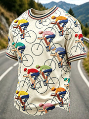 T-shirt de cyclisme pour hommes à manches courtes et imprimé