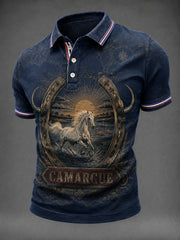 Chemise imprimée France Camargue pour homme
