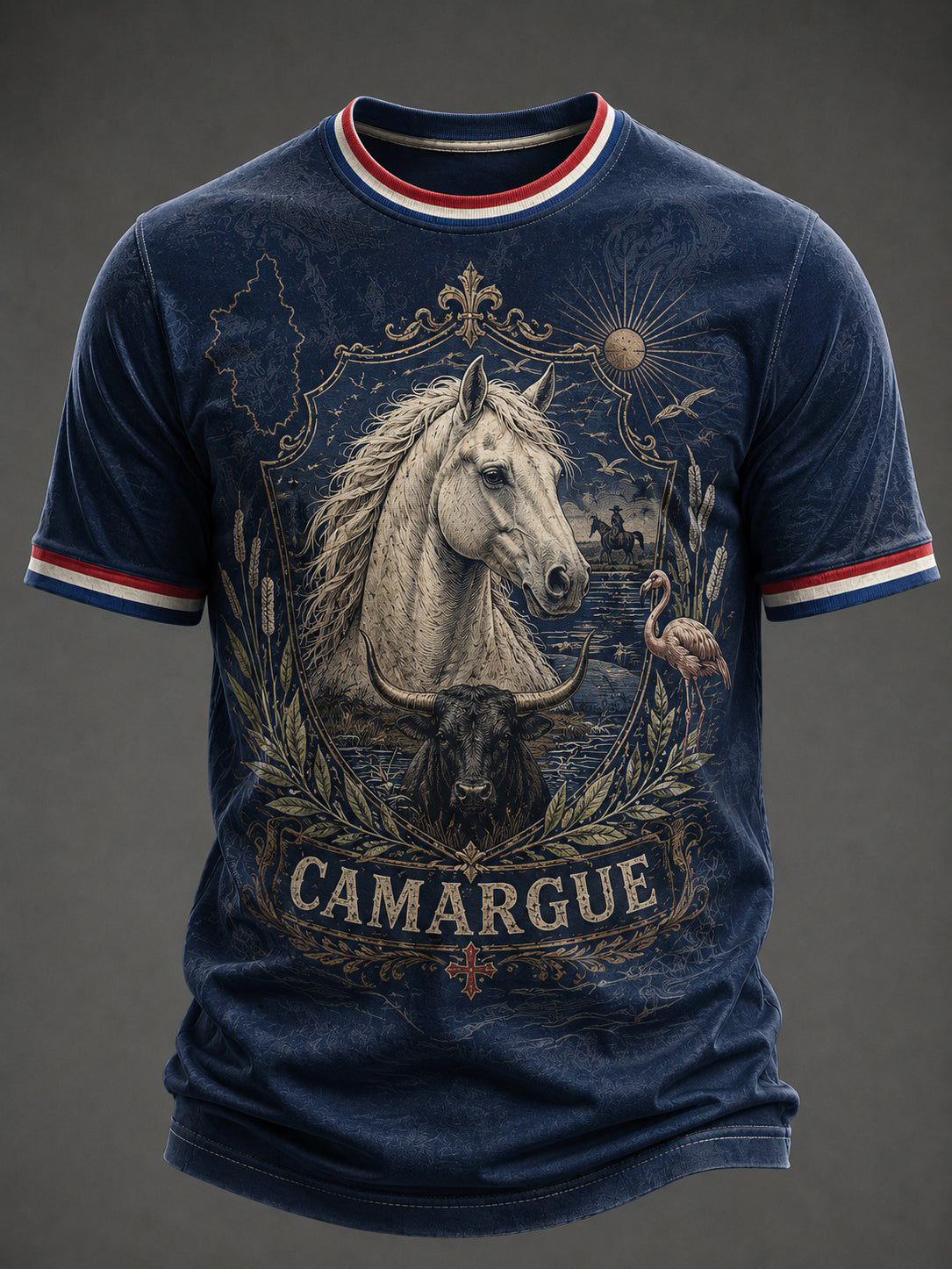 T-shirt imprimé France Camargue pour homme