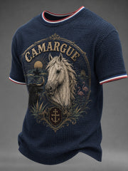 T-shirt waffle imprimé France Camargue pour homme