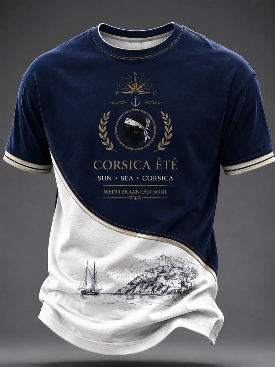 T-shirt pour homme imprimé du drapeau de la Corse