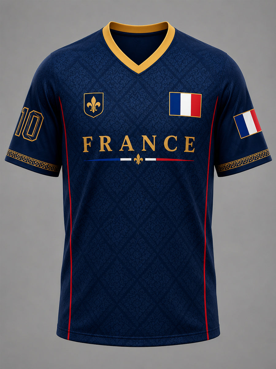 T-shirt décontracté à col en V France pour hommes
