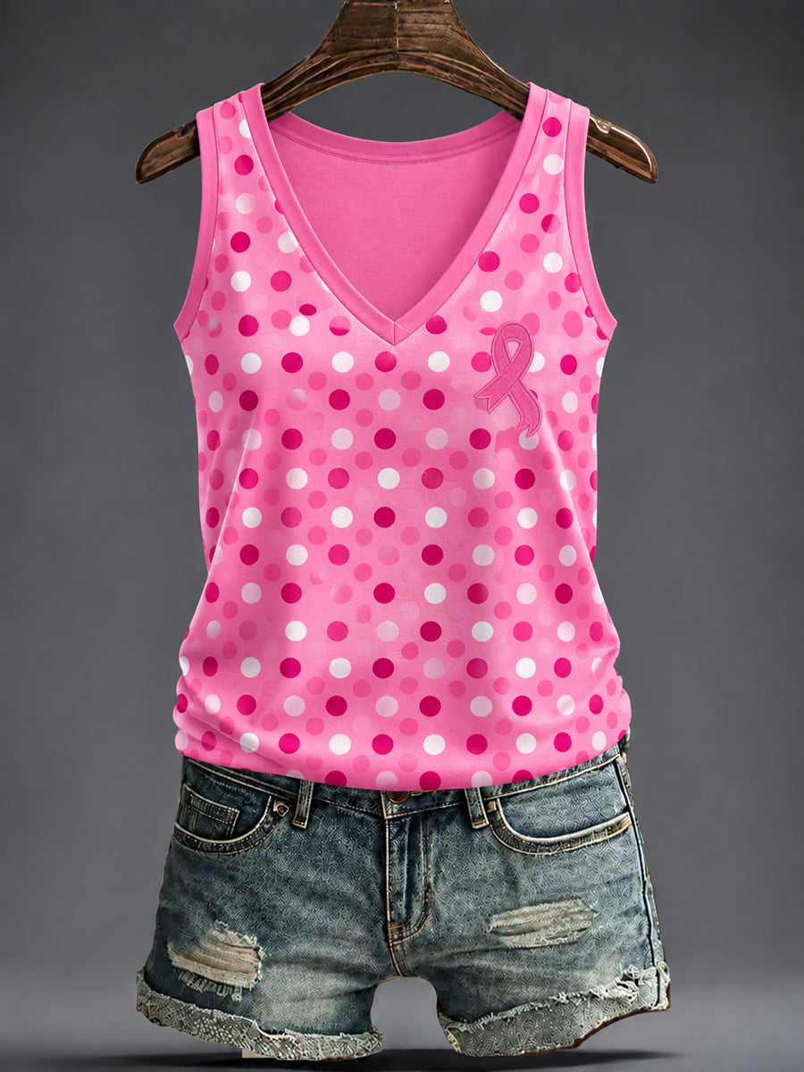 Vestes col V rose Breast Cancer pour femmes