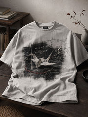 T-shirt imprimé amant de lecture de livres d'art japonais unisexe