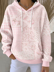 Femmes du cancer du sein fleurs roses Imprimer Casual Hoodie