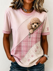 Modèle de caniche mignon Patchwork Art T-Shirt des femmes