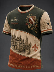 T-shirt imprimé pour hommes, France Alsace