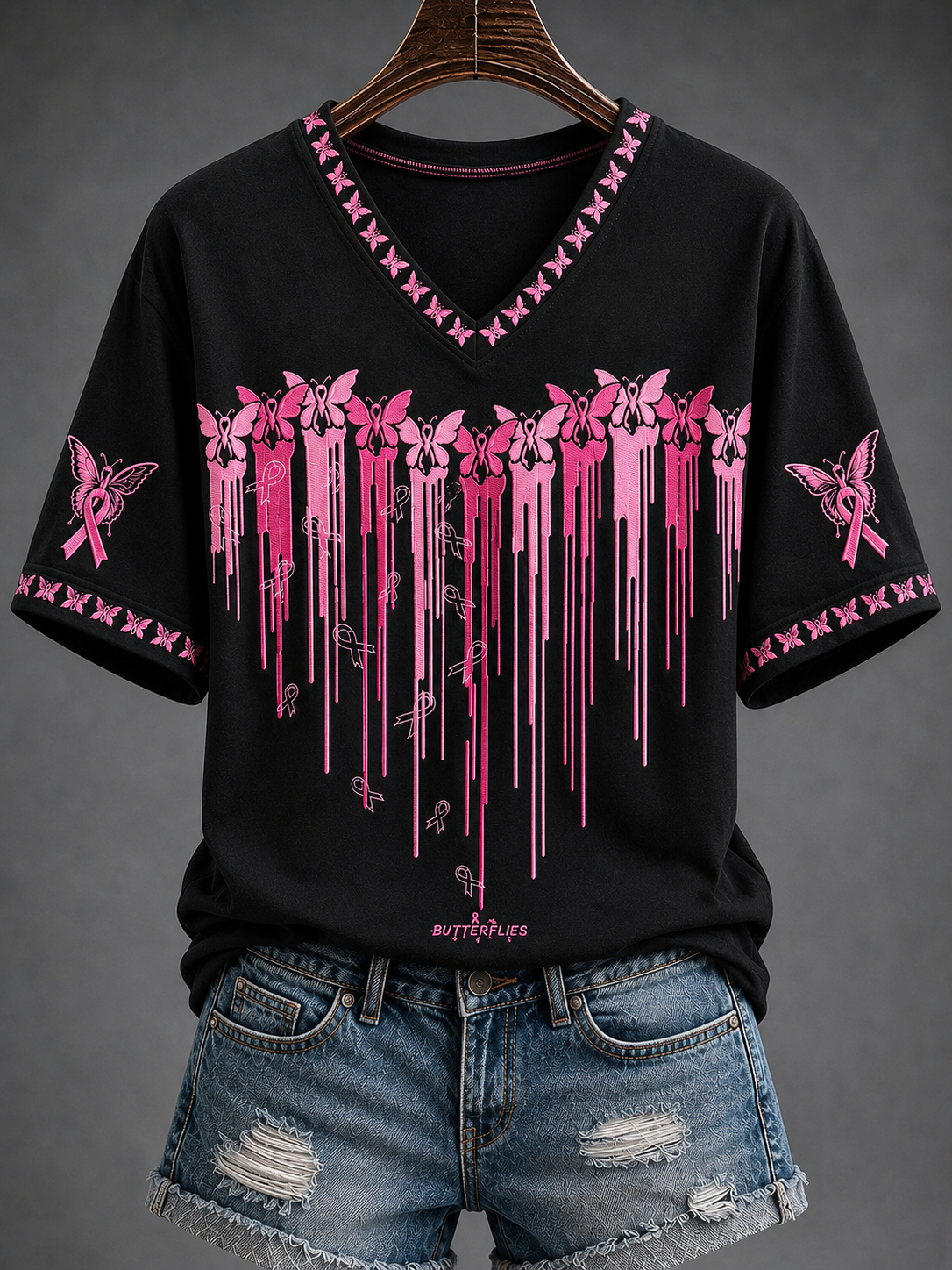 T-shirt à manches courtes pour le cancer du sein chez les femmes
