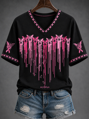 T-shirt à manches courtes pour le cancer du sein chez les femmes