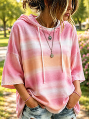 Sweat-shirt rose à capuche pour femme