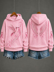 Femmes Colibri Imprimer Prévention du cancer du sein Sweatshirt Régulier