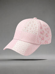 Chapeau unisexe décontracté à imprimé floral rose