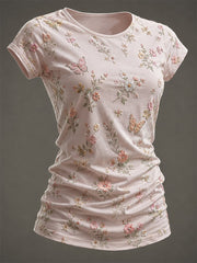 T-shirt Femme Rose Imprimé Floral
