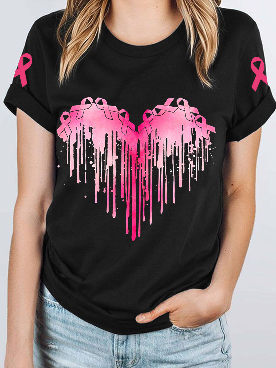 T-shirt ruban de sensibilisation au cancer du sein pour femmes