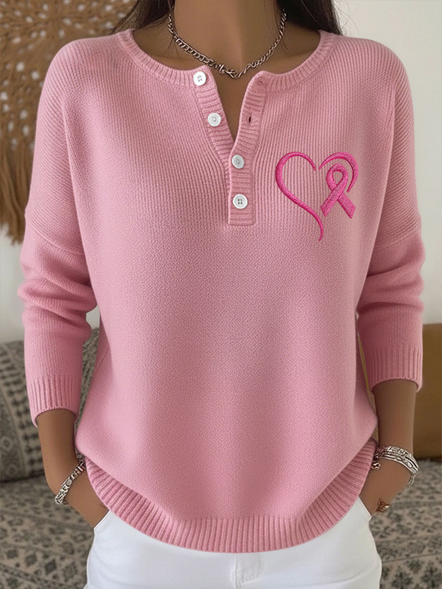 Top Décontracté Imprimé Ruban Rose Pour Femme
