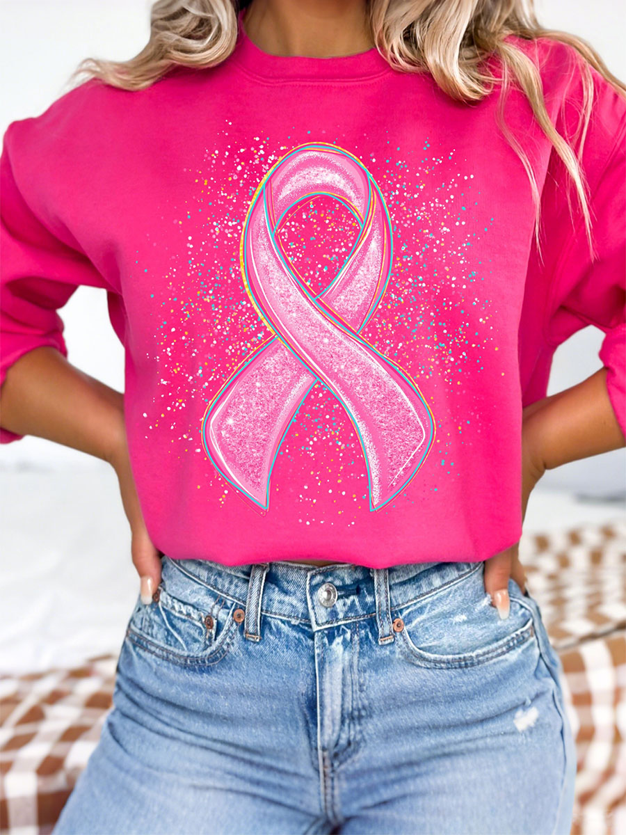 Sweatshirts Femme Rose Ruban Conscience du Cancer du Sein