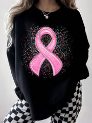 Sweatshirts Femme Rose Ruban Conscience du Cancer du Sein