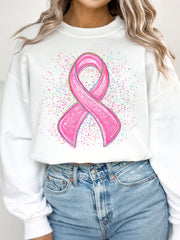 Sweatshirts Femme Rose Ruban Conscience du Cancer du Sein