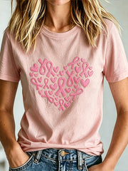 T-shirt imprimé de sensibilisation au cancer du sein chez la femme