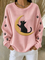 Sweat à capuche pour femmes imprimé chat noir, pour Halloween, sur le thème du cancer du sein