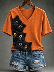 T-shirt à manches courtes Black Cat Femme