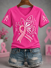 Ruban rose pour femmes espoir pour un traitement Papillon Imprimer Soutien de sensibilisation au cancer du sein